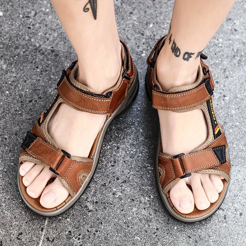 Men’s Orthopedic Air Cushion Sandals – Breathable Leather & All-Day Support