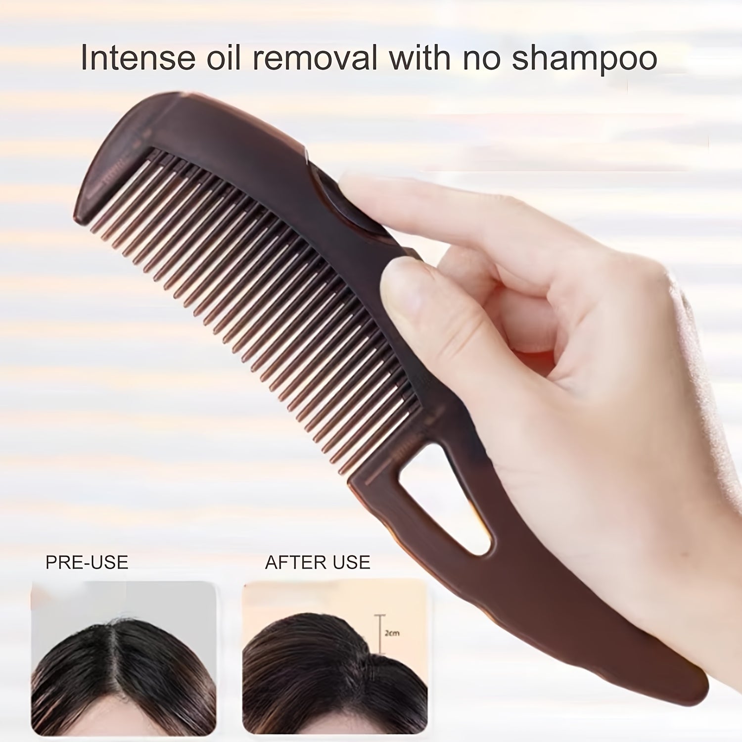 Press to squeeze out dirt - portable scalp cleaning comb, efficient dandruff removal and oil removal, ergonomic massage design, elegant fine tooth shape, gentle hair care massager