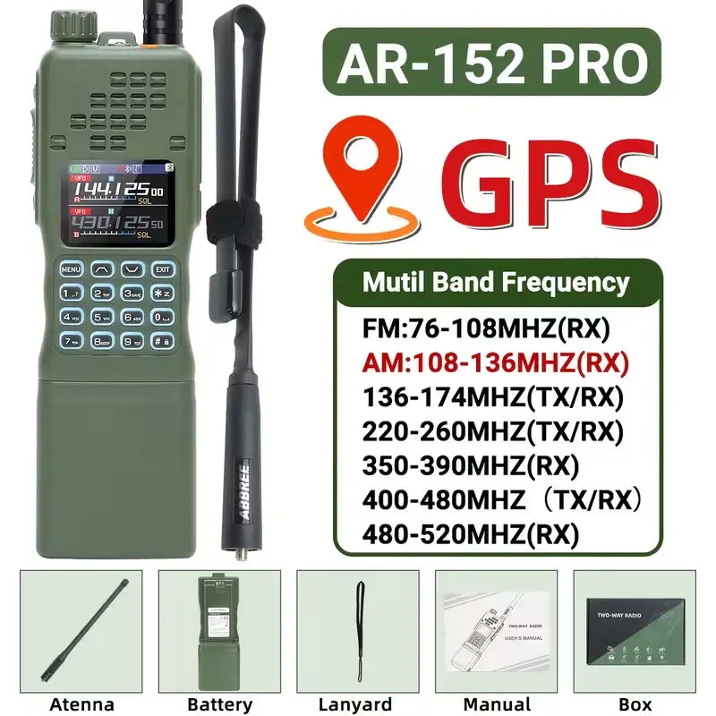📡AR-152 PRO 10W Tactical Walkie Talkie for Camping, Hiking, Hunting & Outdoor Adventures