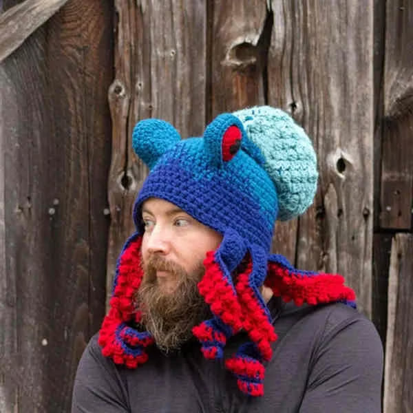 Hand-Knitted Octopus Hat – Fun, Cozy & Eye-Catching