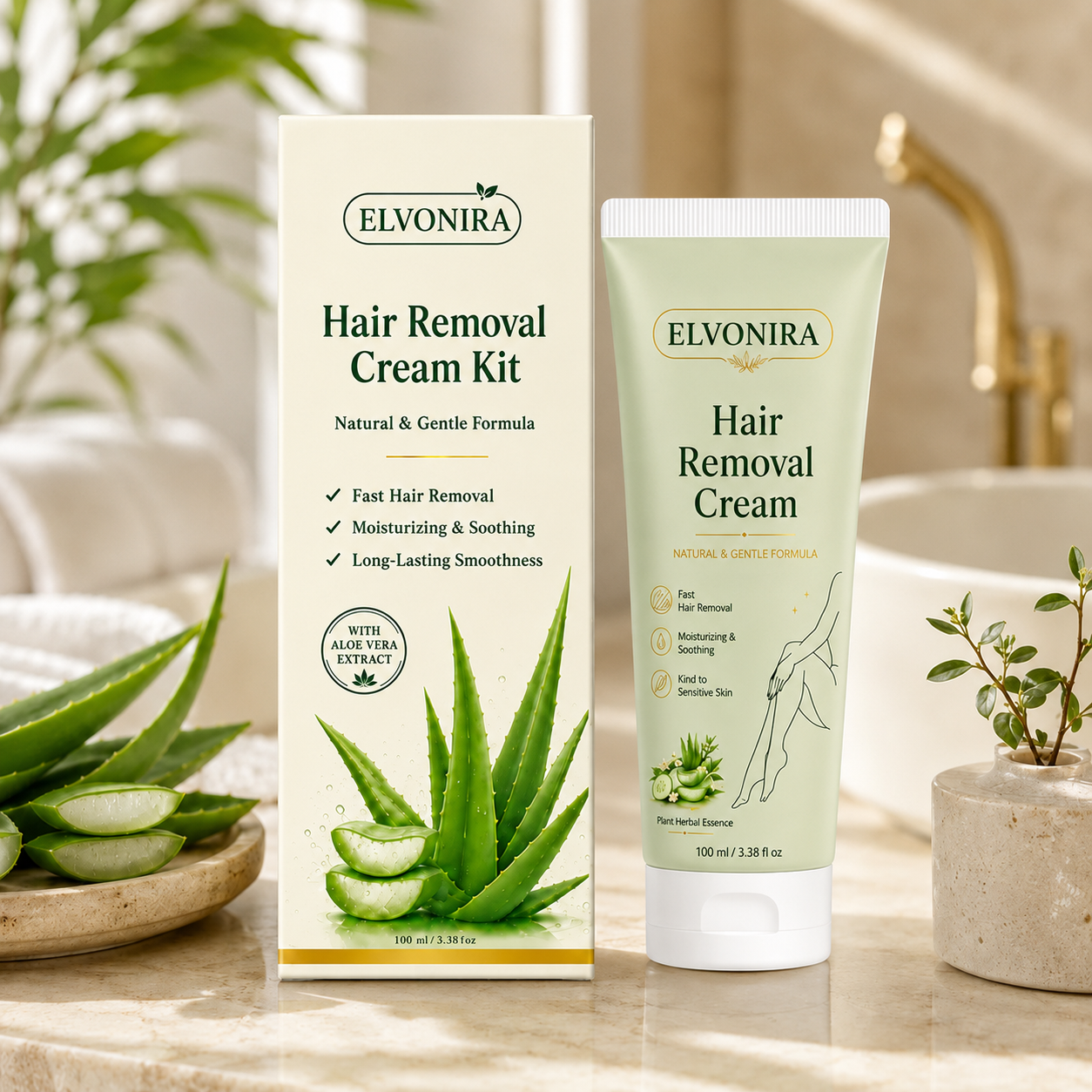 Natural Gentle Hair Removal Cream | For Women & Men, Sensitive Skin