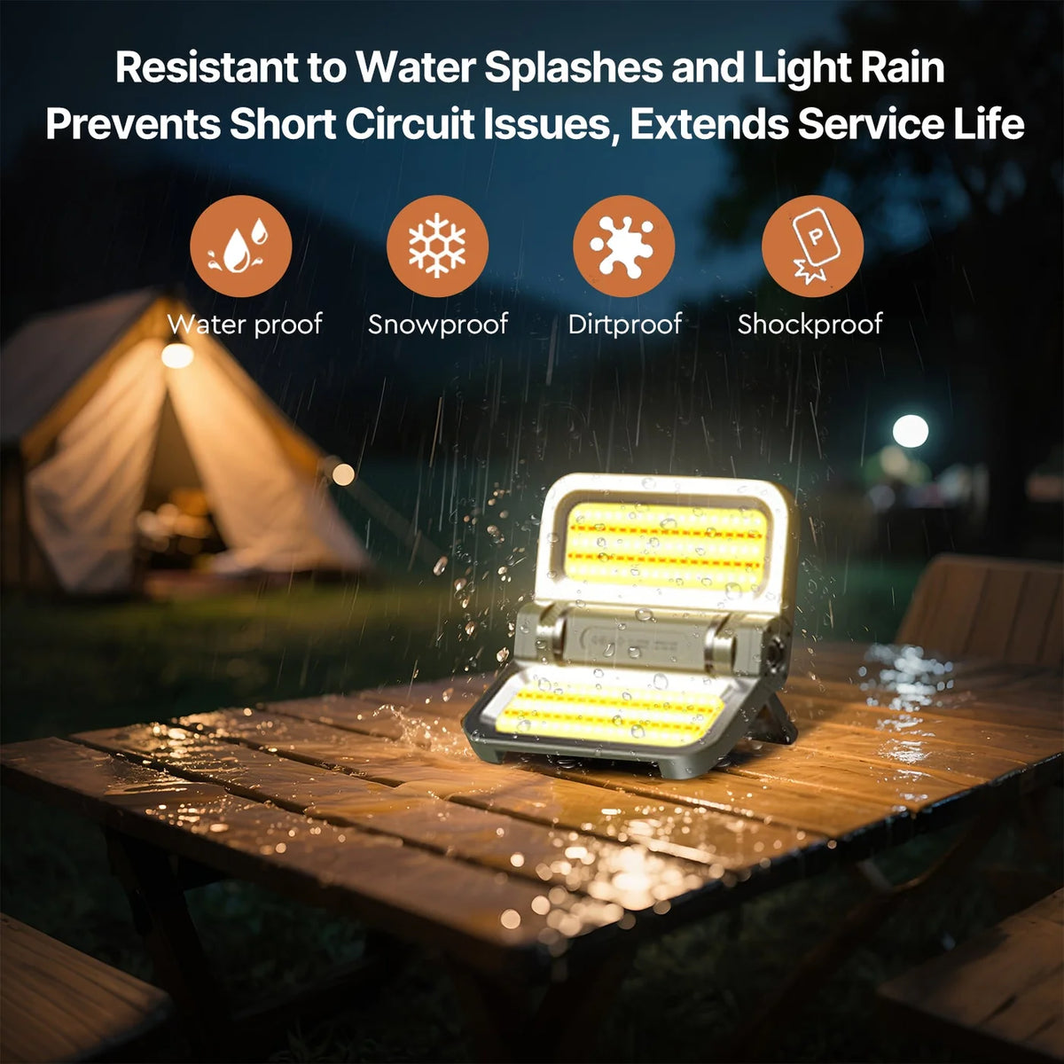 2400LM  Solar-Powered Lithium Battery Flood Light