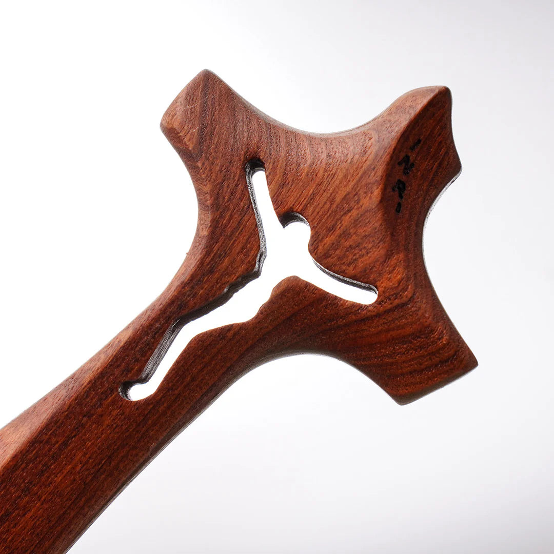 Wooden Sacred Cross Desktop Ornament: Casting a Totem of Faith