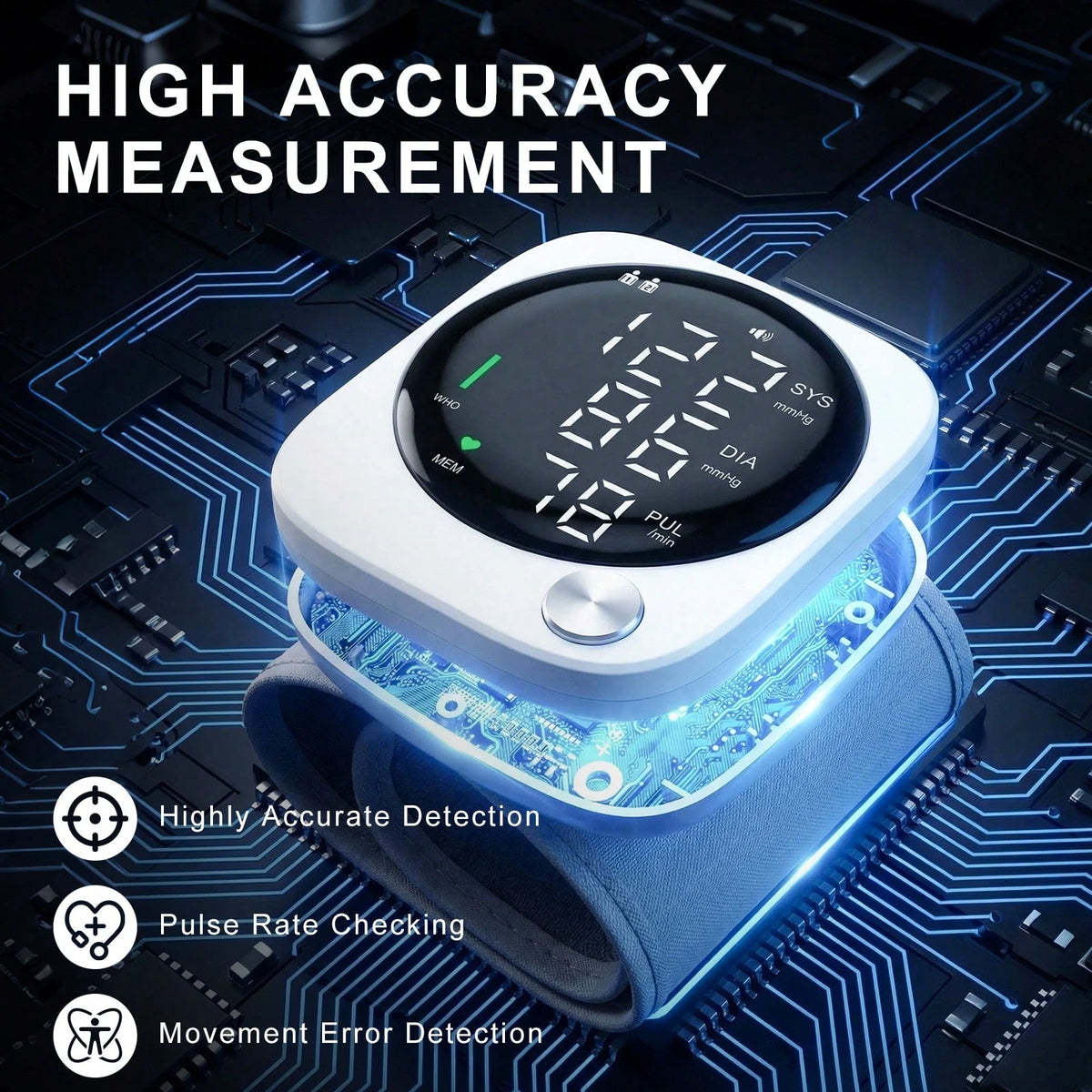 👴👵Dual User Automatic Wrist Blood Pressure Monitor – FDA Cleared BP Machine with Voice Broadcast, Large LCD Display & Irregular Heartbeat Detection🩺