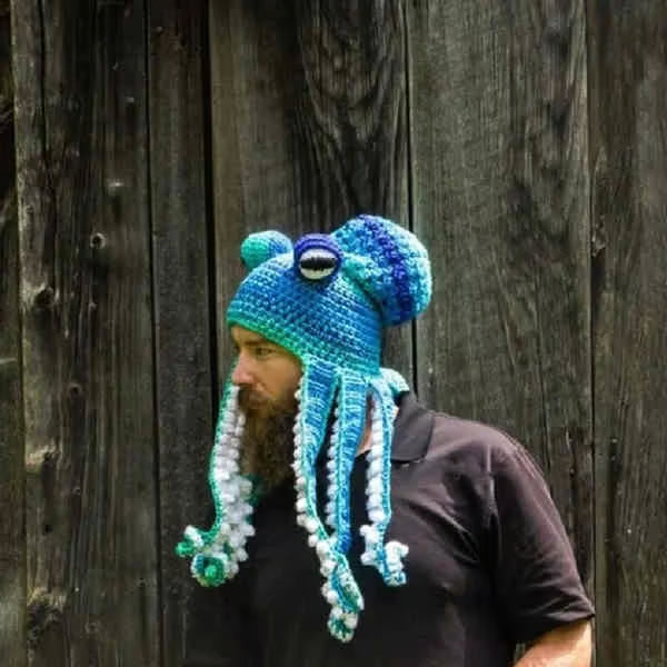Hand-Knitted Octopus Hat – Fun, Cozy & Eye-Catching
