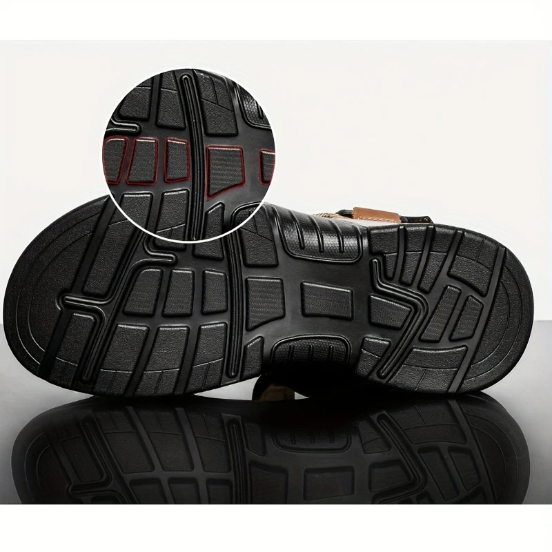 Men’s Orthopedic Air Cushion Sandals – Breathable Leather & All-Day Support