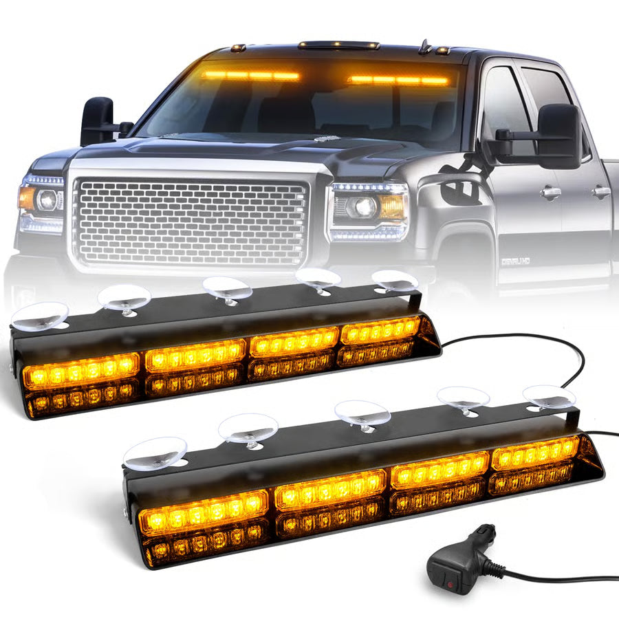 48-LED Emergency Dash Strobe Lights for Windshield