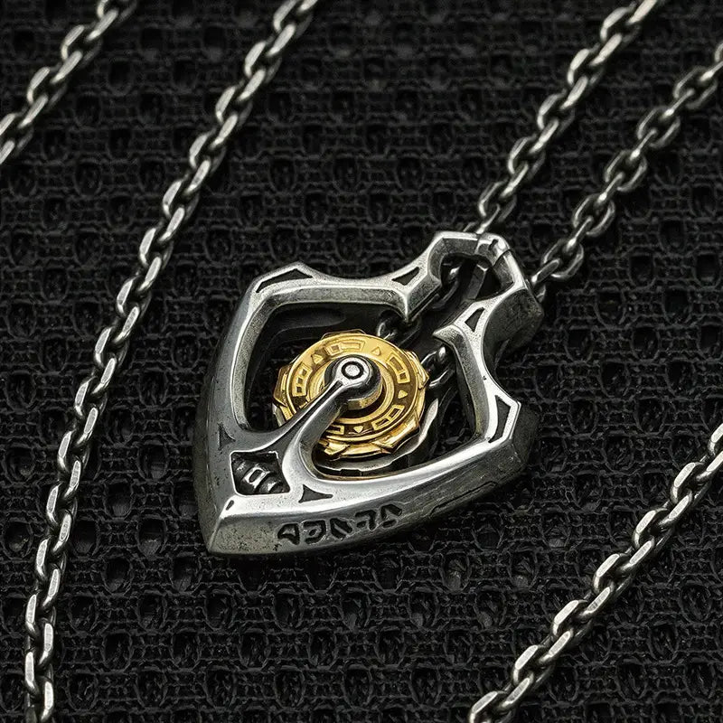 Mechanical Rotating Gear Pendant Necklace