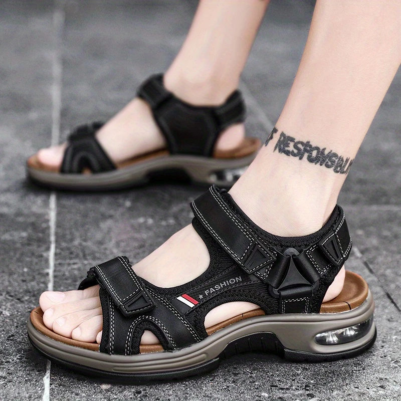 Men’s Orthopedic Air Cushion Sandals – Breathable Leather & All-Day Support
