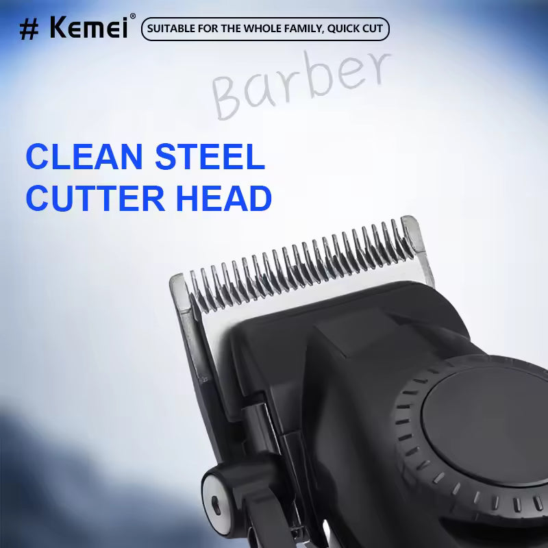 Kemei KM-1867 Professional Hair Clipper DLC Blade 9000RPM Cordless Full Metal LCD Display with Base Charger Barber Machines