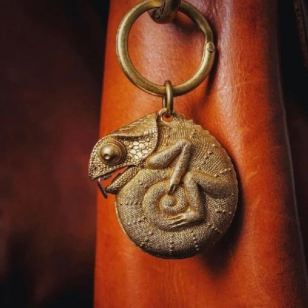 Chameleon Brass Keychain Tape Measure