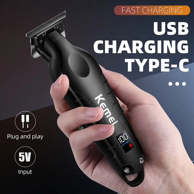 Pro-Grade Hair & Beard Trimmer – Zero-Gap Precision, Cordless Power
