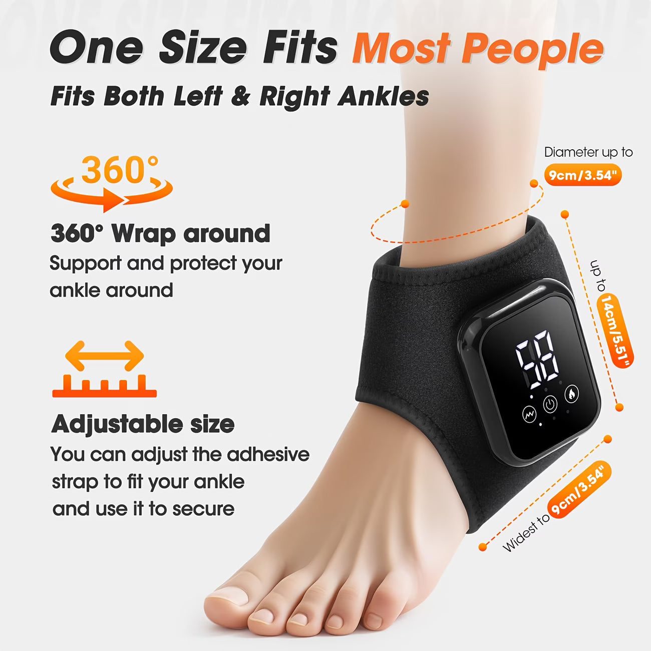 Thermal Ankle Wrap with Soothing Vibration