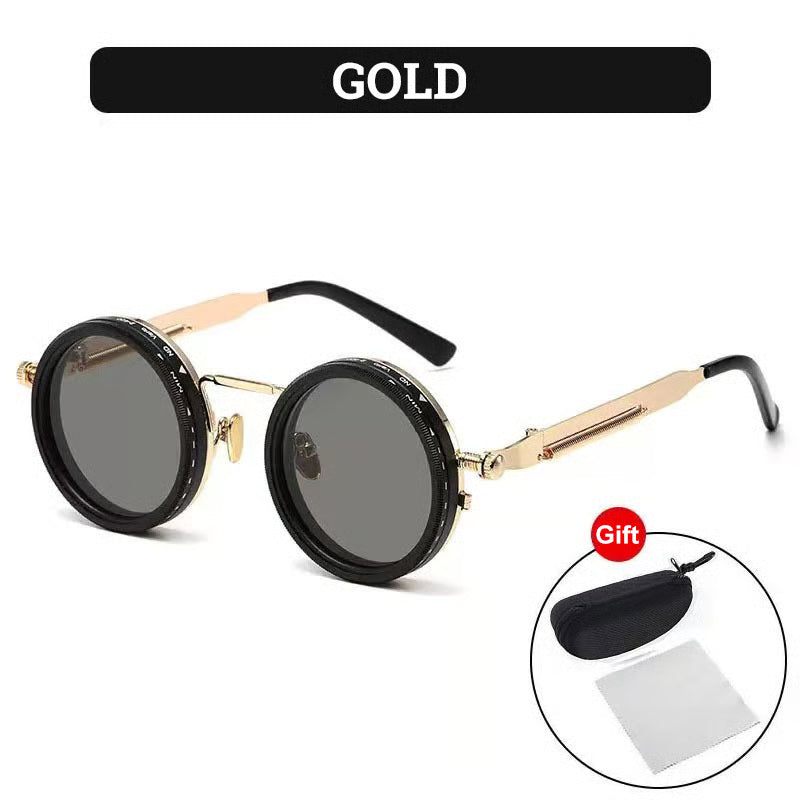 Adjustable-Tint Polarized Retro Round Sunglasses
