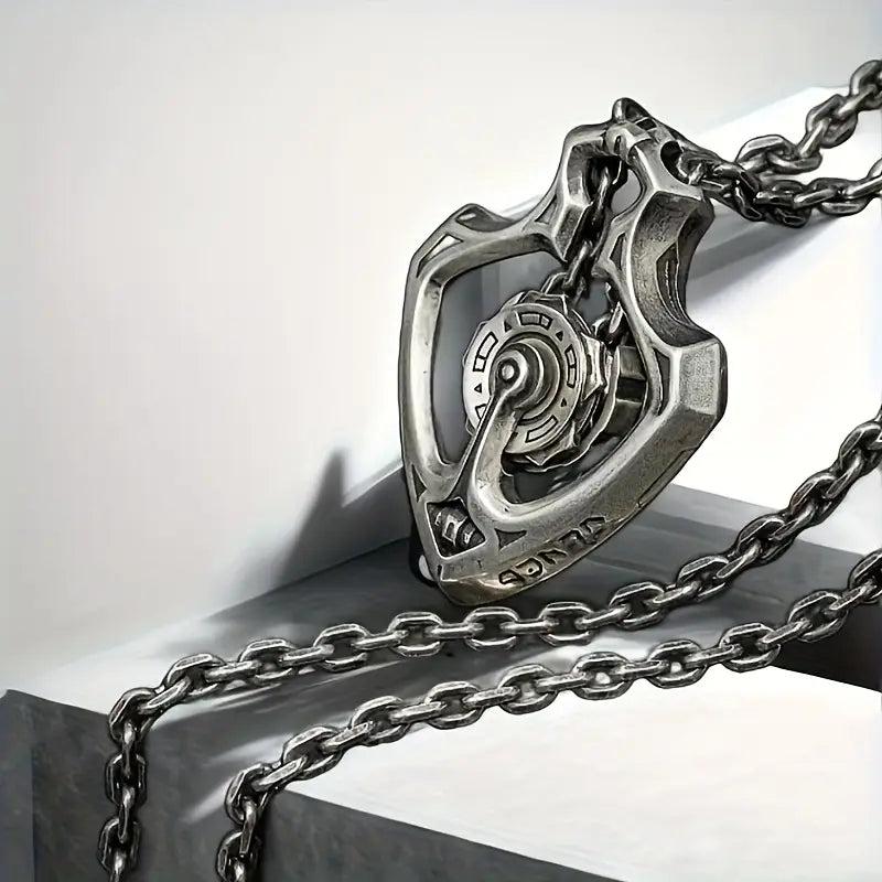Mechanical Rotating Gear Pendant Necklace