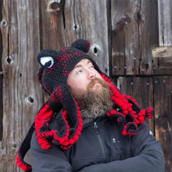 Hand-Knitted Octopus Hat – Fun, Cozy & Eye-Catching