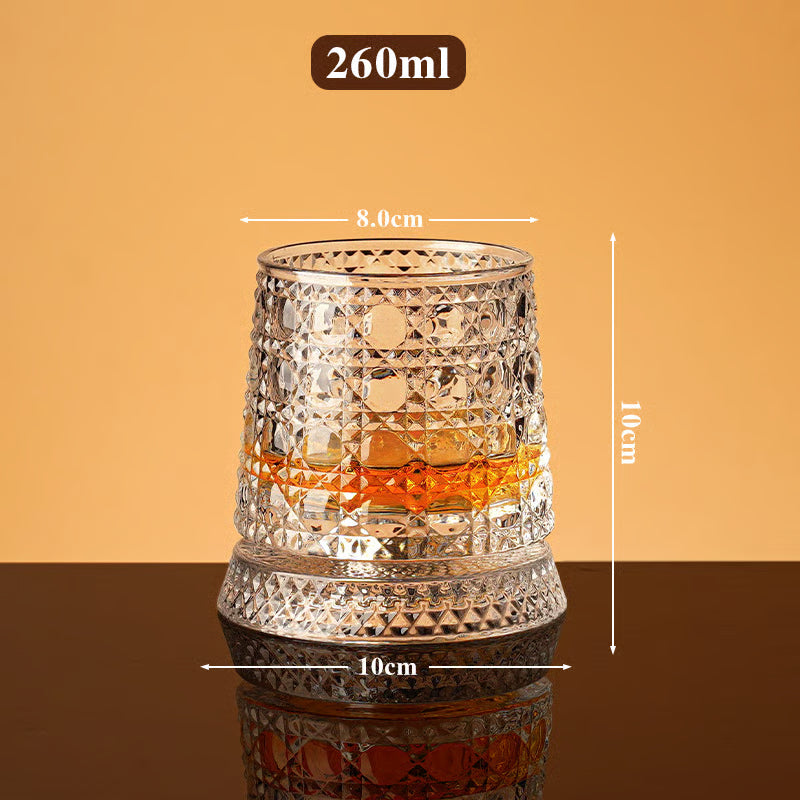 Rotating Crystal Whiskey Tumbler for Smoother Flavor
