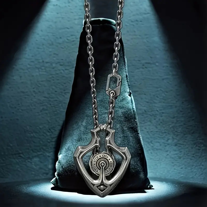 Mechanical Rotating Gear Pendant Necklace