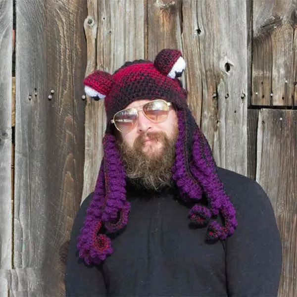 Hand-Knitted Octopus Hat – Fun, Cozy & Eye-Catching