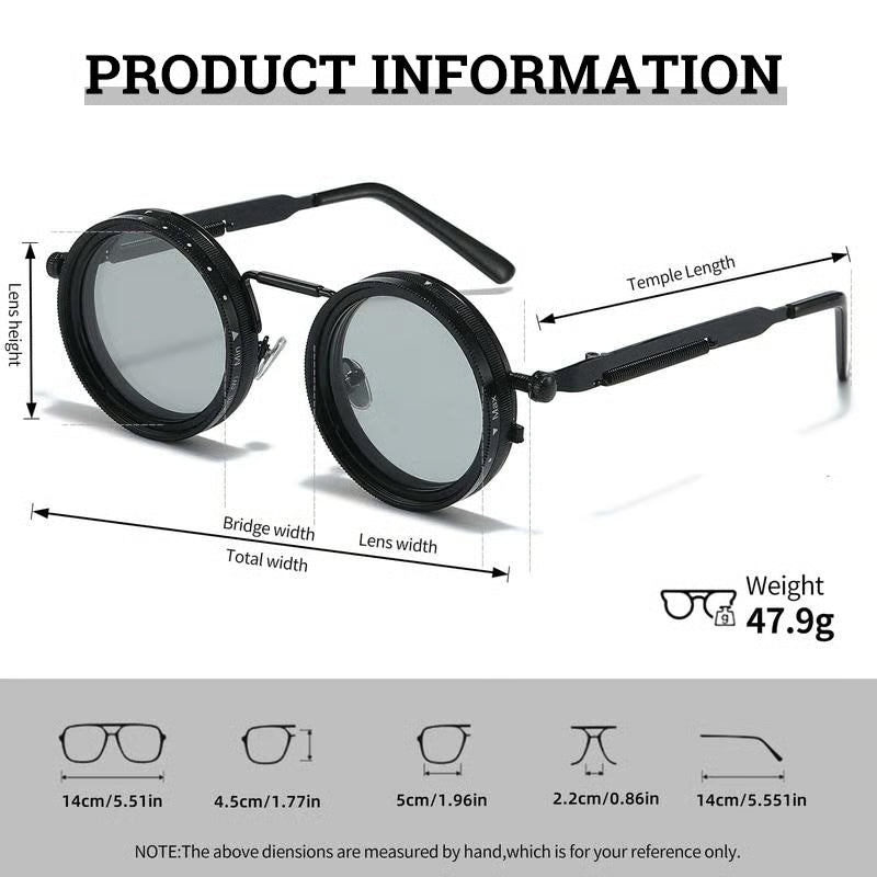 Adjustable-Tint Polarized Retro Round Sunglasses
