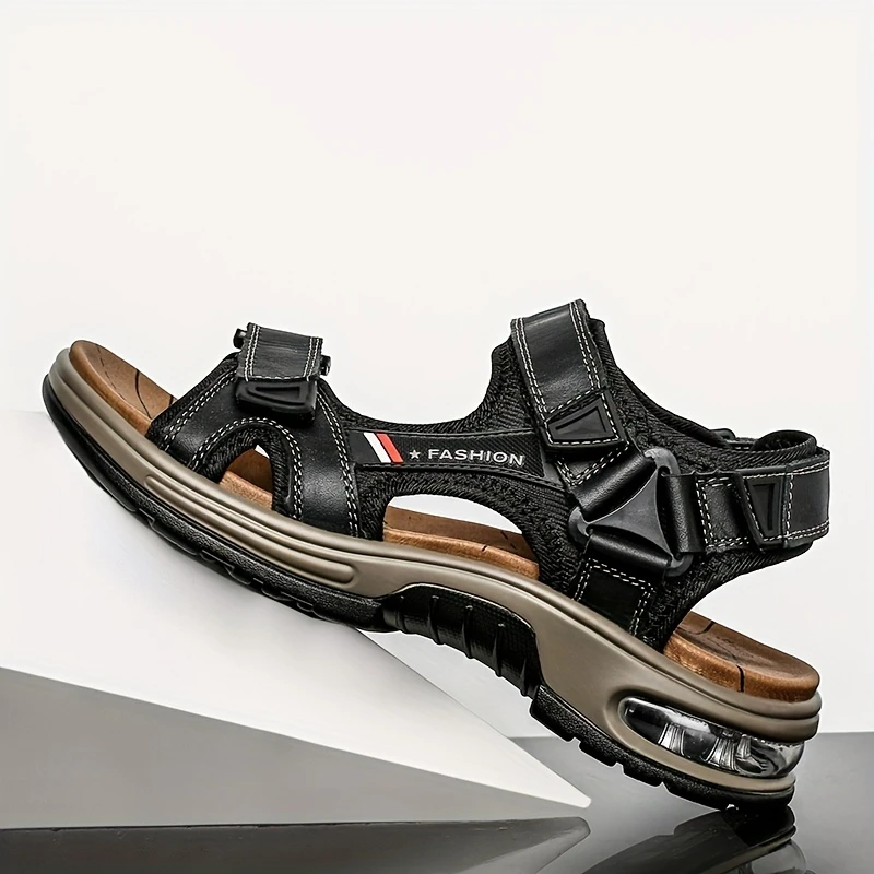 Men’s Orthopedic Air Cushion Sandals – Breathable Leather & All-Day Support