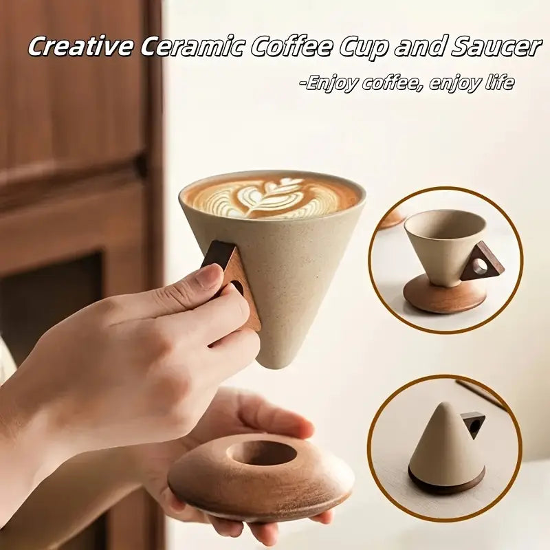 Creative Ceramic Coffee Cup and Saucer