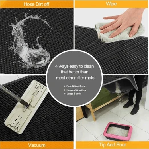 Waterproof🛍️ Cat Litter Mat - Easy Clean & Scatter Contro🐾