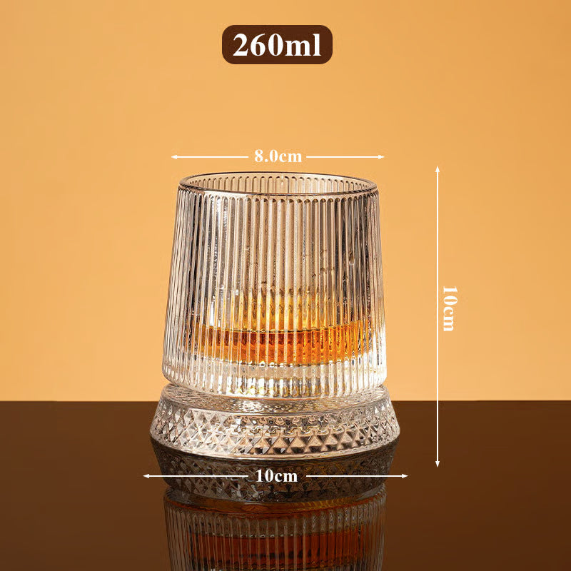 Rotating Crystal Whiskey Tumbler for Smoother Flavor