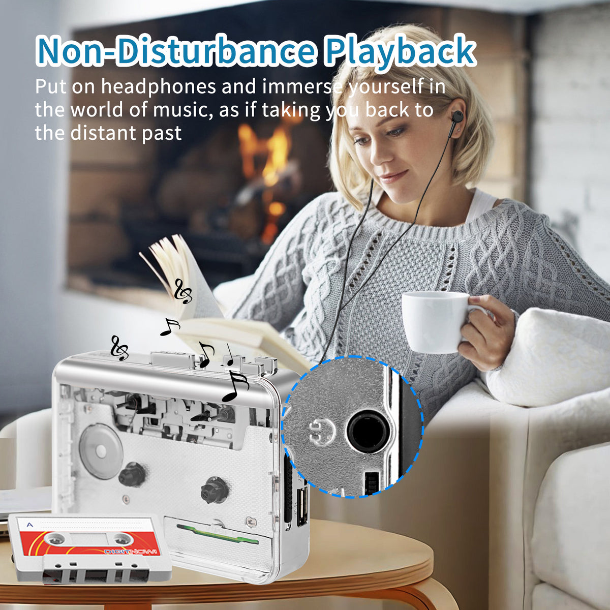 📼 Retro Portable Cassette Player — Bring Old Memories Back with Auto Reverse Playback, Stereo Sound & Tape-to-MP3 Conversion🎵