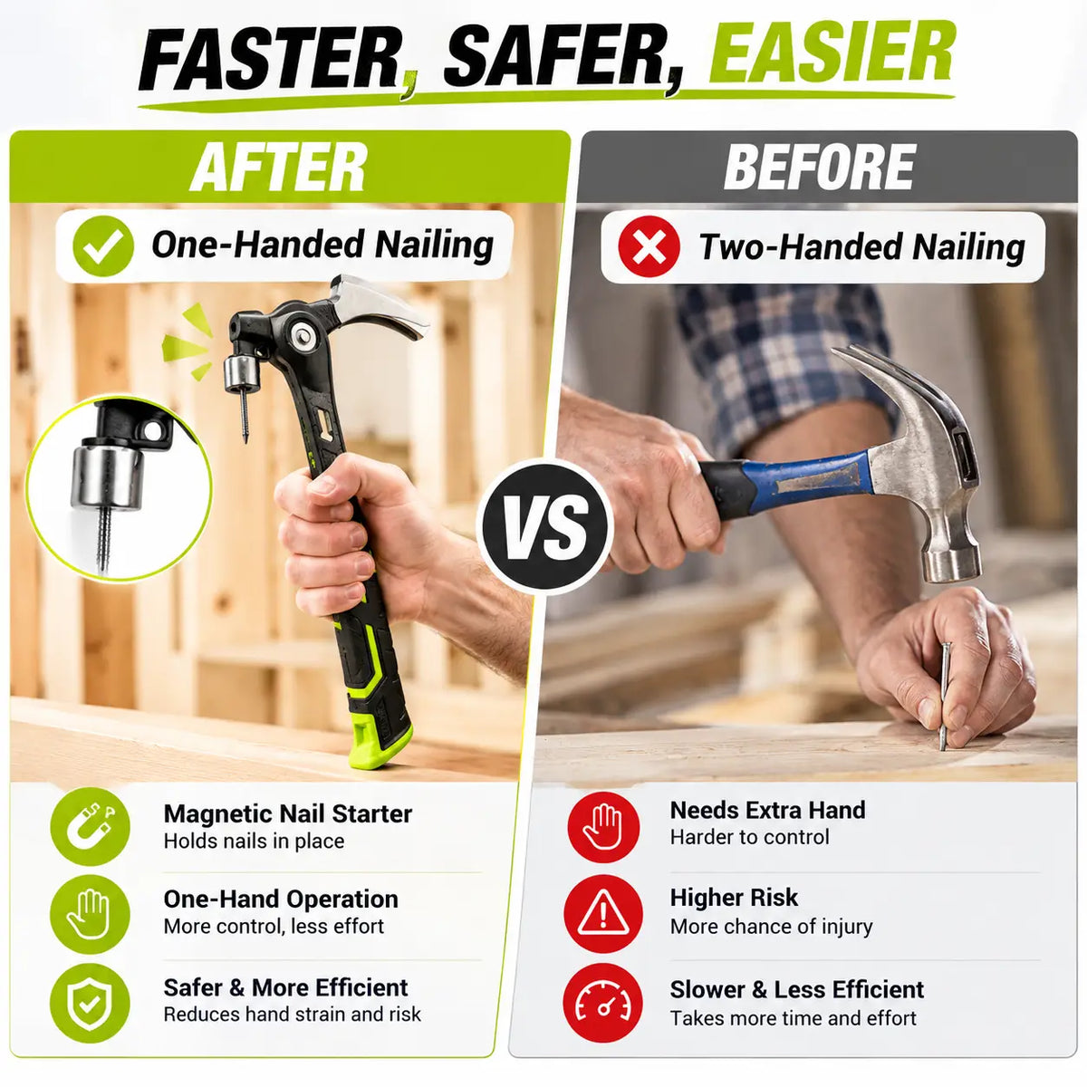 🔨 Adjustable Heavy-Duty Claw Hammer – Strong, Durable & Built for Tough Jobs 💪