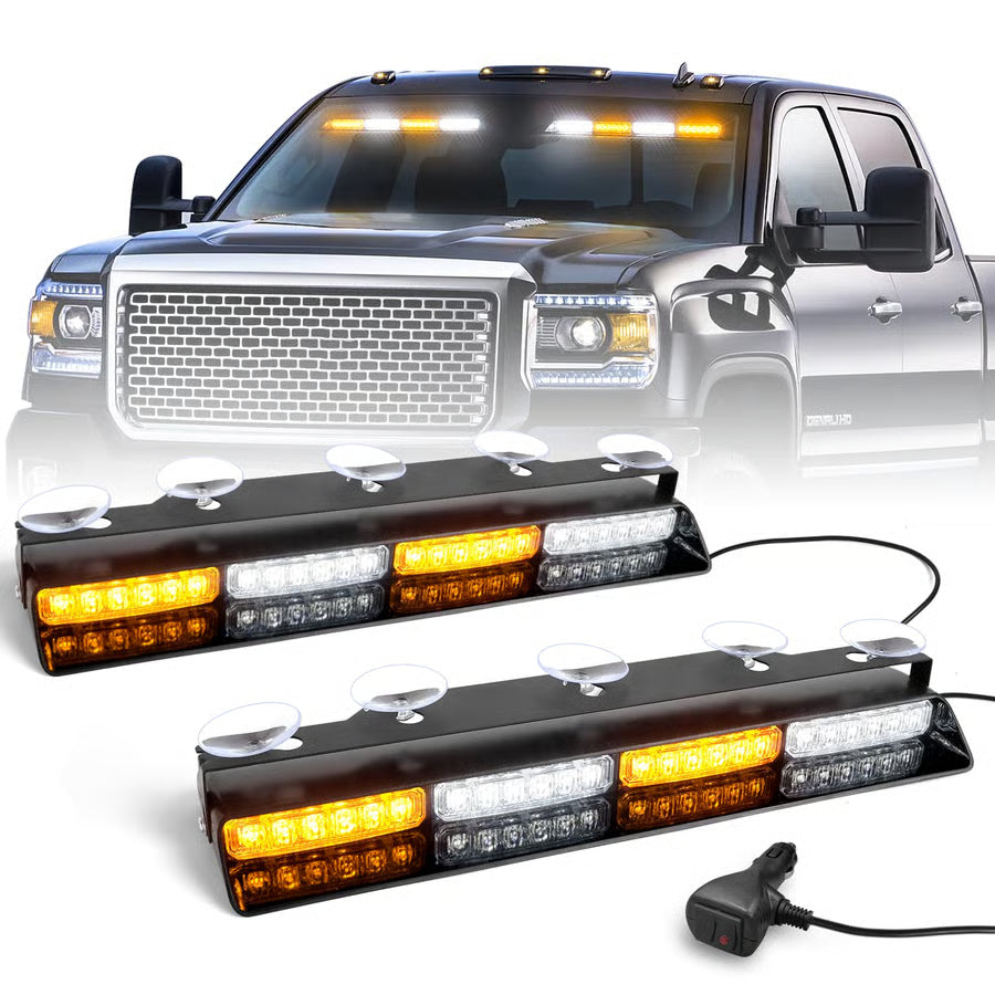 48-LED Emergency Dash Strobe Lights for Windshield