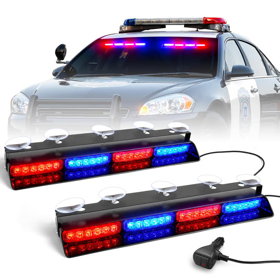 48-LED Emergency Dash Strobe Lights for Windshield