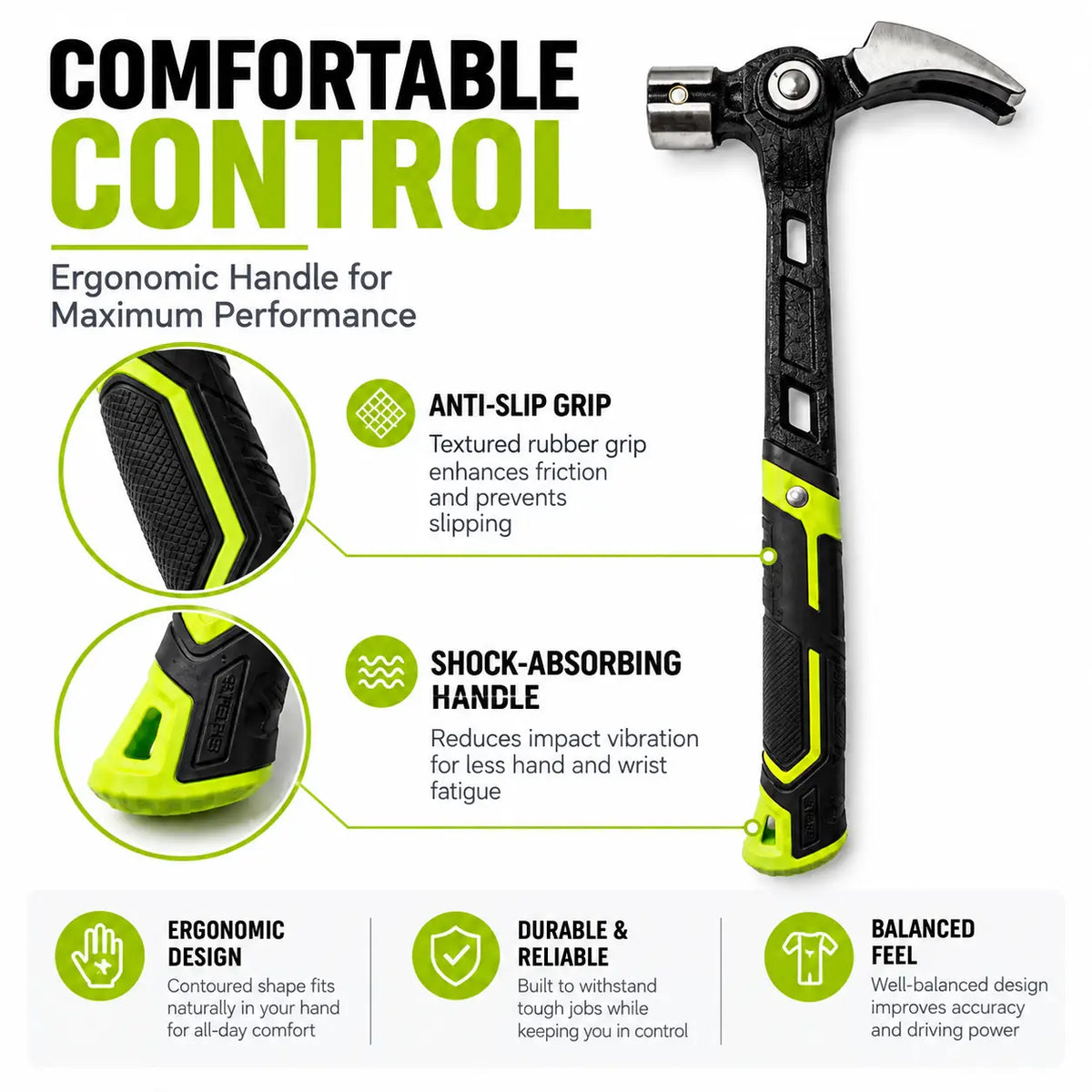 🔨 Adjustable Heavy-Duty Claw Hammer – Strong, Durable & Built for Tough Jobs 💪
