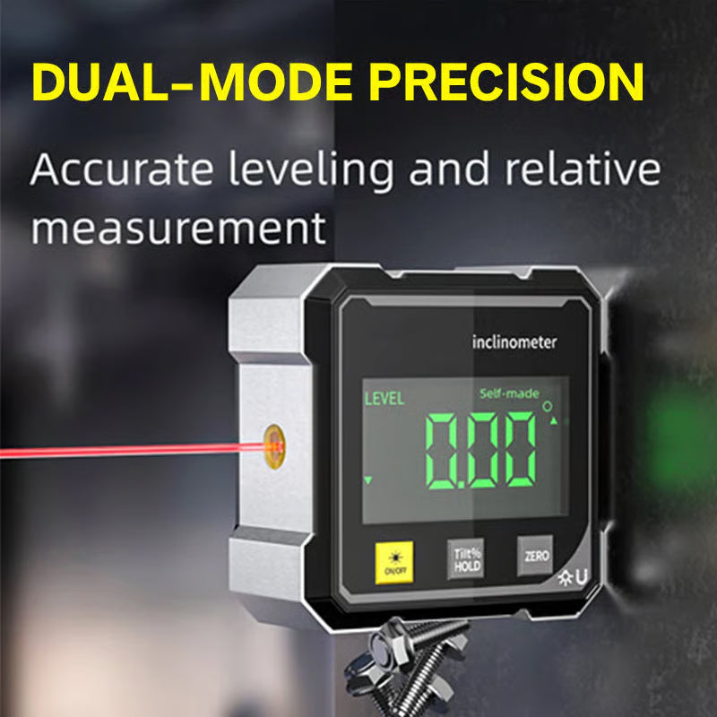 Precision Digital Laser Angle Gauge – Strong 4-Side Magnet for Perfect Positioning