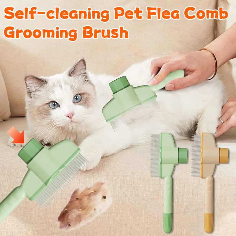 Self-cleaning Pet Flea Comb Grooming Brush