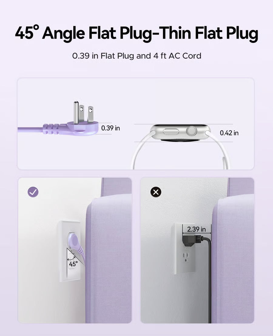 4FT Portable Power Strip – 4 AC Outlets for Travel