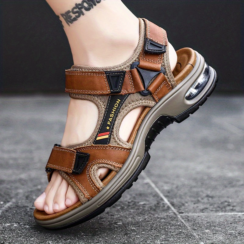 Men’s Orthopedic Air Cushion Sandals – Breathable Leather & All-Day Support