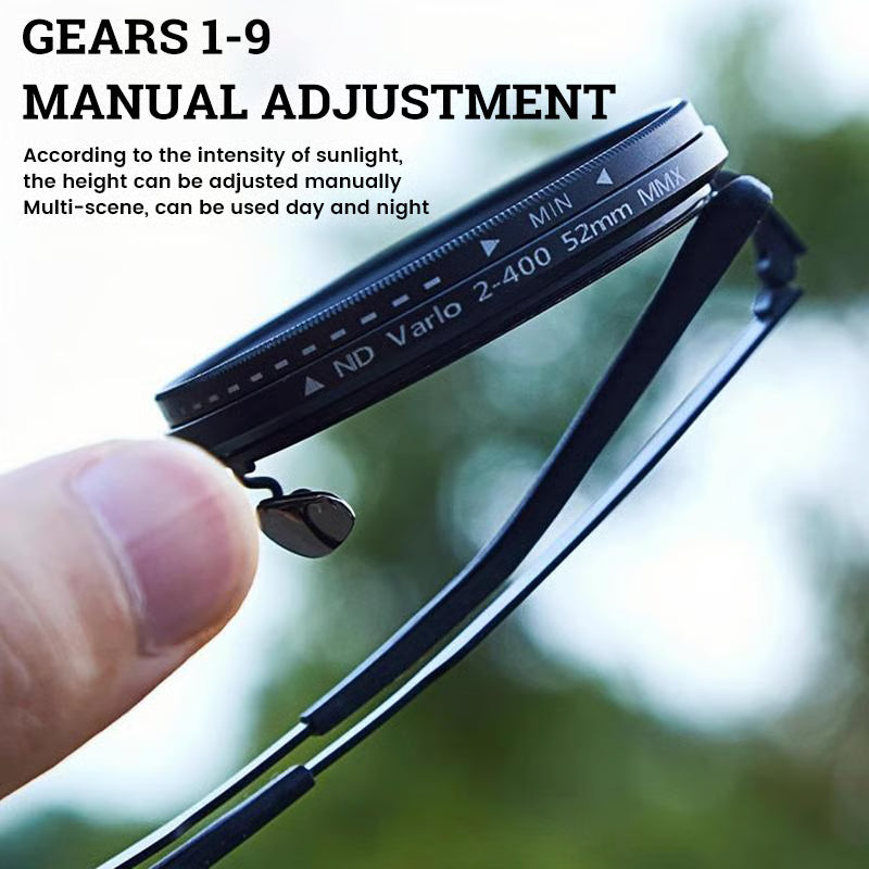 Adjustable-Tint Polarized Retro Round Sunglasses