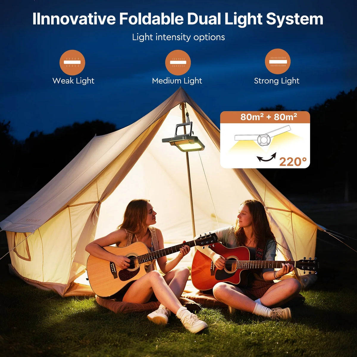 2400LM  Solar-Powered Lithium Battery Flood Light