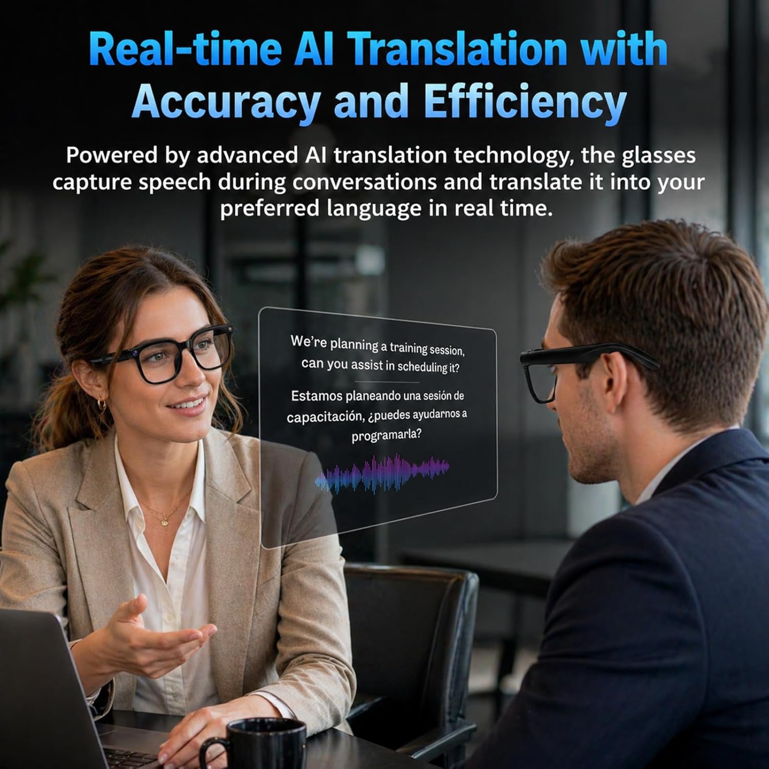 4K Camera Smart Glasses – Real-Time AI Translation & Object Recognition