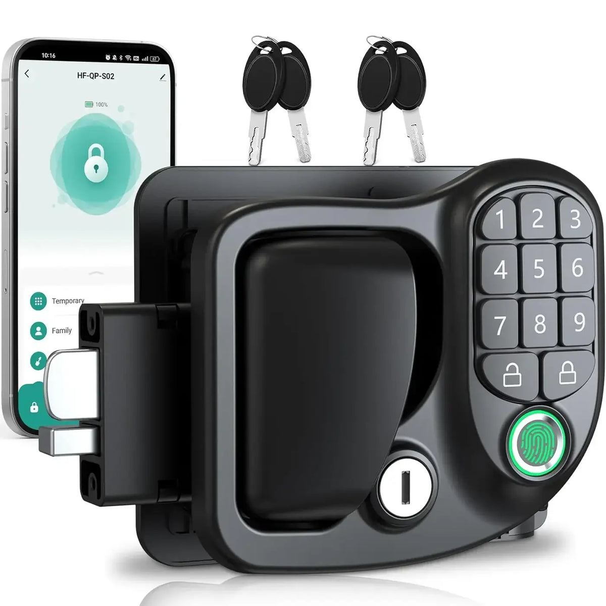 🔐 4-in-1 Smart RV Door Lock – Keyless Entry with Fingerprint, Bluetooth, Password & Key