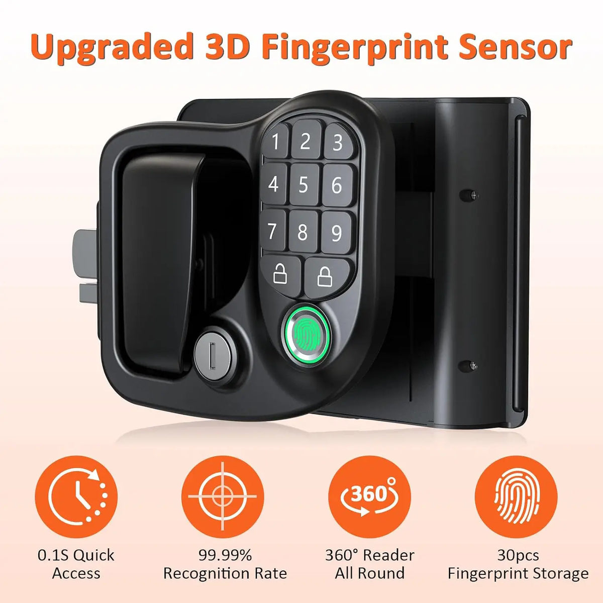 🔐 4-in-1 Smart RV Door Lock – Keyless Entry with Fingerprint, Bluetooth, Password & Key