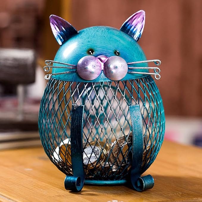 Metal Cat Coin Piggy Bank