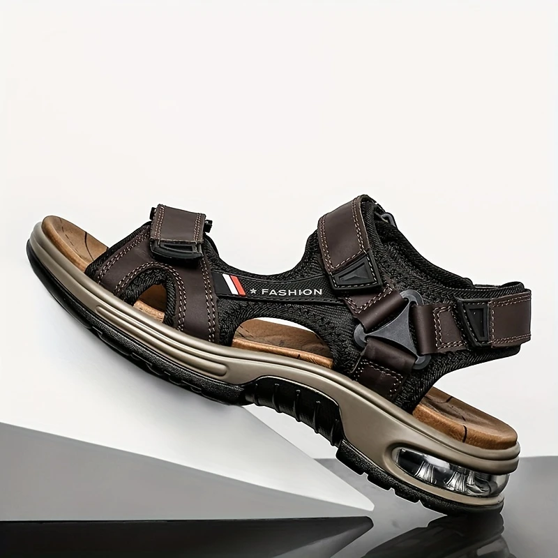 Men’s Orthopedic Air Cushion Sandals – Breathable Leather & All-Day Support