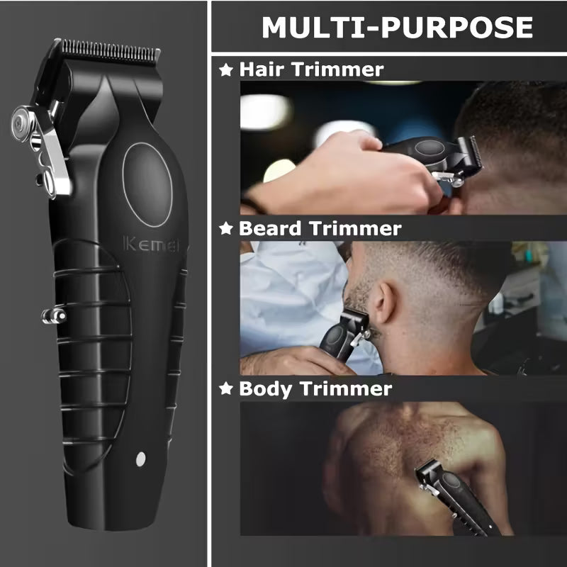 Kemei KM-2296 Professional Carbon Steel Cutter Electric Hair Clippers With Charging Base 2500 mAh Lithium Battery Hair Trimmer