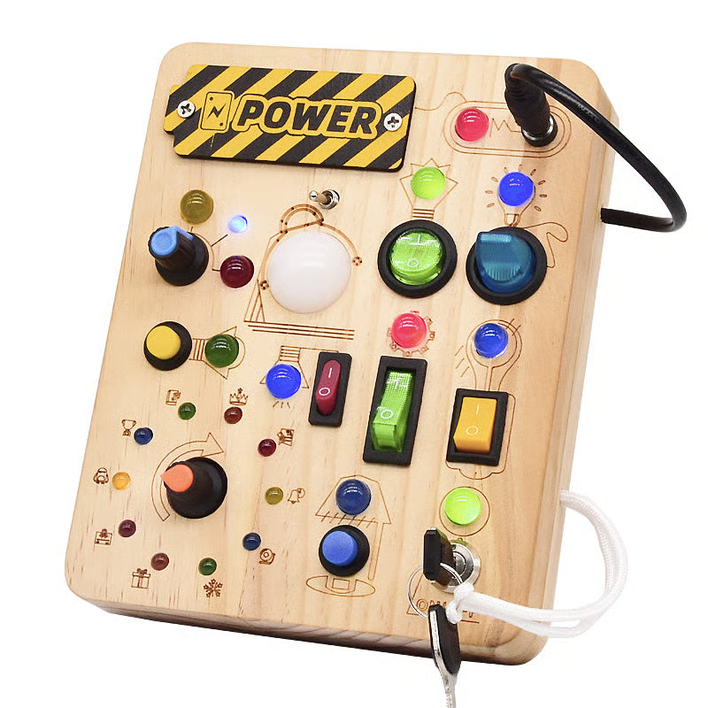 Montessori Sensory Toys, Square-Shaped Wooden Busy Board