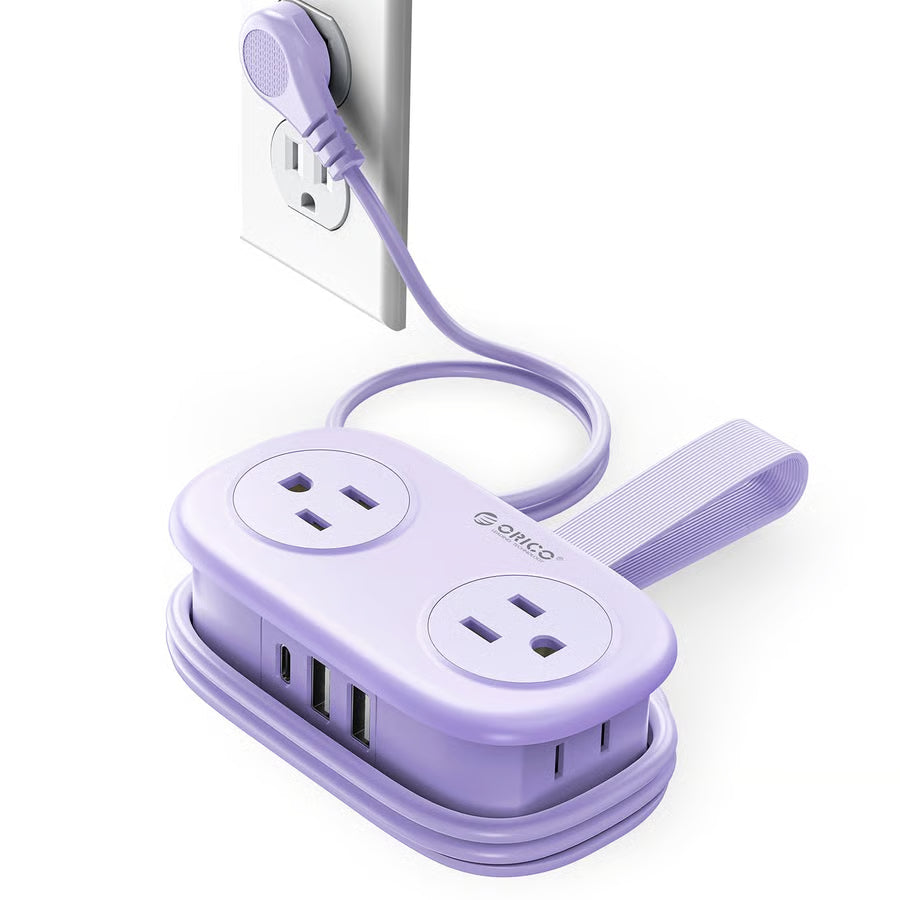4FT Portable Power Strip – 4 AC Outlets for Travel