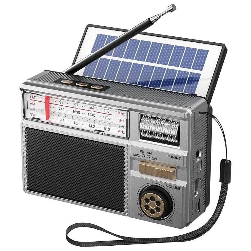 📻 Portable All-Band Classical Radio with Bluetooth Speaker & Solar Charging ☀️🔋