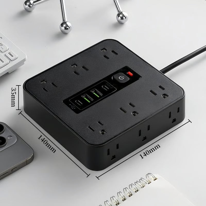 ⚡ 16-in-1 Surge Protected Power Strip, ETL Listed Fireproof, with Master Switch