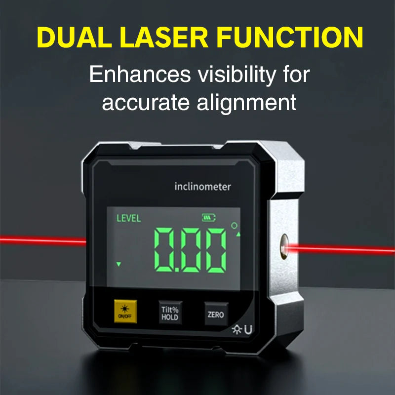 Precision Digital Laser Angle Gauge – Strong 4-Side Magnet for Perfect Positioning